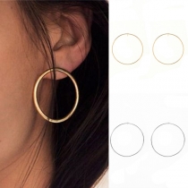 Simple Style Circle-shaped Alloy Earrings