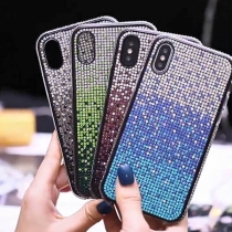 Fashion Rhinestone Inlaid Color Gradient Phone Case for iPhone HUAWEI