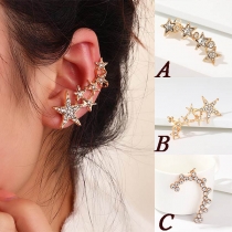 Fashion Rhinestone Inlaid Star Shaped Single Stud Earring