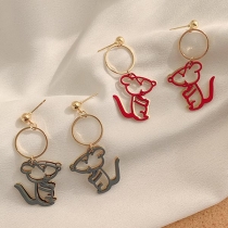 Cute Style Cartoon Mouse Pendant Earrings