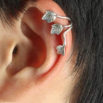 Punk Style Leaf Shaped Stud Earrings Ear Clips