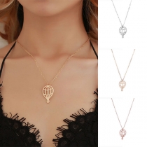 Chic Style Hollow Out Hot Air Balloon Pendant Necklace