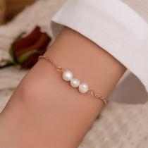 Simple Style Bead Inlaid Bracelet