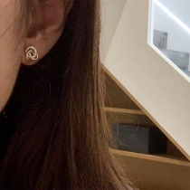 Chic Style Twisted Alloy Stud Earrings