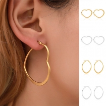 Simple Style Heart/Ellipse Shaped Earrings