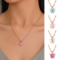 Sweet Style Butterfly Pendant Necklace