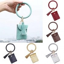 Creative Style Tassel Pendant Bracelet Key Chain with Pouch