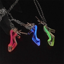 Creative Style Luminous Glass Shoes Pendant Necklace