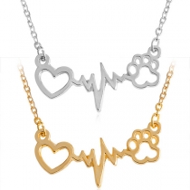 Chic Style Heart Electrocardiogram Pendant Necklace