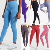 Fashion Solid Color High Waist Stratch Leggings