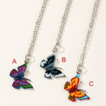 Fashion Colorful Butterfly Pendant Necklace