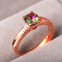 Fashion Colorful Rhinestone Inlaid Alloy Ring