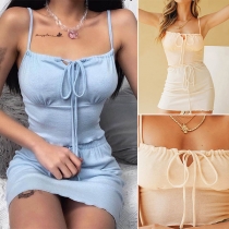 Sexy Backless Sling Crop Top + High Waist Skirt Two-piece Set