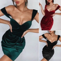 Sexy Backless Solid Color Slim Fit Sling Dress