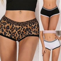 Sexy Low-waist Leopard Printed Sports Shorts