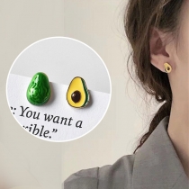 Chic Style Avocado Shaped Asymmetric Stud Earrings