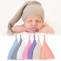 Fashion Solid Color Knotted Knit Beanies for Babies