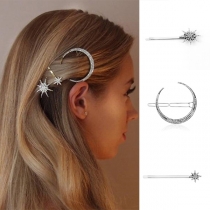 Fashion Rhinestone Inlaid Star Crescent Shaped Hairpin Set 3 pcs/Set