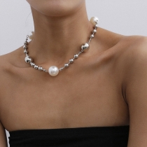 Chic Style Pearl Inlaid Beaded Necklace