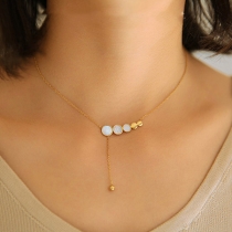 Fashion Gold-tone Tassel Pendant Necklace
