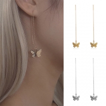 Sweet Style Butterfly Pendant Tassel Earrings
