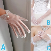 Fashion Gauze Wedding Gloves