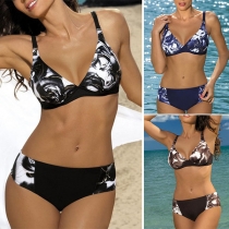 Sexy Low-waist Printed Bikini Set