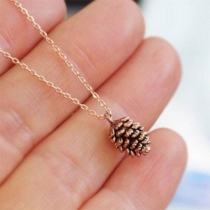 Simple Style Pine Nut Pendant Necklace