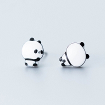Fresh Style Panda Shaped Asymmetric Stud Earrings