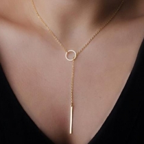 Simple Style Tassel Stick Pendant Necklace