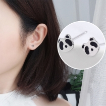 Cute Style Panda Shaped Stud Earrings