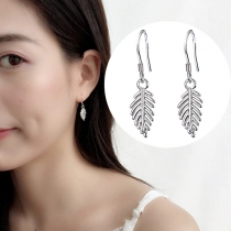 Fashion Silver-tone Leaf Shaped Earrings