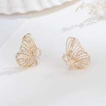Fashion Rhinestone Inlaid Butterfly Shaped Stud Earrings