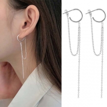 Fashion Long Tassel Pendant C-shaped Earrings