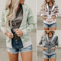 Fashion Camouflage Printed Long Sleeve Hooded Sweatshirt Coat