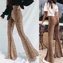 Fashion High Waist Slim Fit Leopard Printed Pared Pants