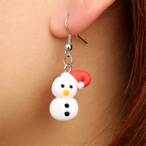 Cute Style Snowman Shaped Earrings