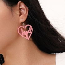 Chic Style Letters Heart Shaped Earrings