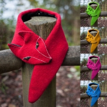 Cute Fox Shaped Solid Color Scarf