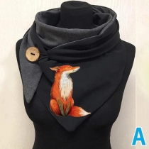 Cute Fox Shaped Solid Color Scarf