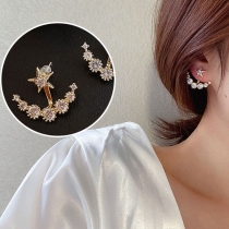 Sweet Style Rhinestone Inlaid Star Shaped Stud Earrings