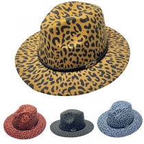 Fashion Leopard Printed Wide Brim Hat