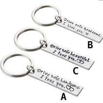 Fashion Letters Engraved Couple Key Chain