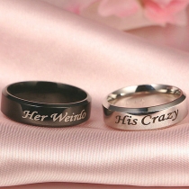 Fashion Letters Engraved Couple Ring