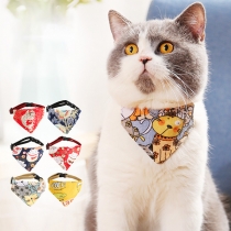 Chic Style Printed Deltoidal Scarf Bibs for Pets