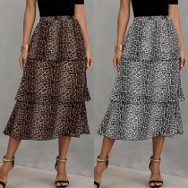 Fashion High Waist Leopard Printed Skirt