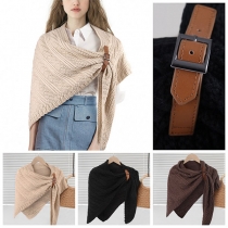 Fashion Solid Color Knit Shawl Cloak