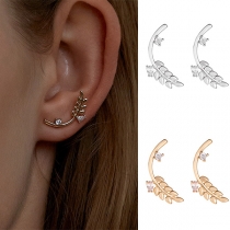 Fresh Style Rhinestone Inlaid Ear of Wheat Shaped Stud Earrings