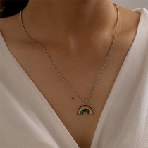 Bohemian Style Rainbow Pendant Necklace