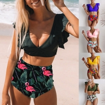 Sexy High Waist Printed Bikini Set